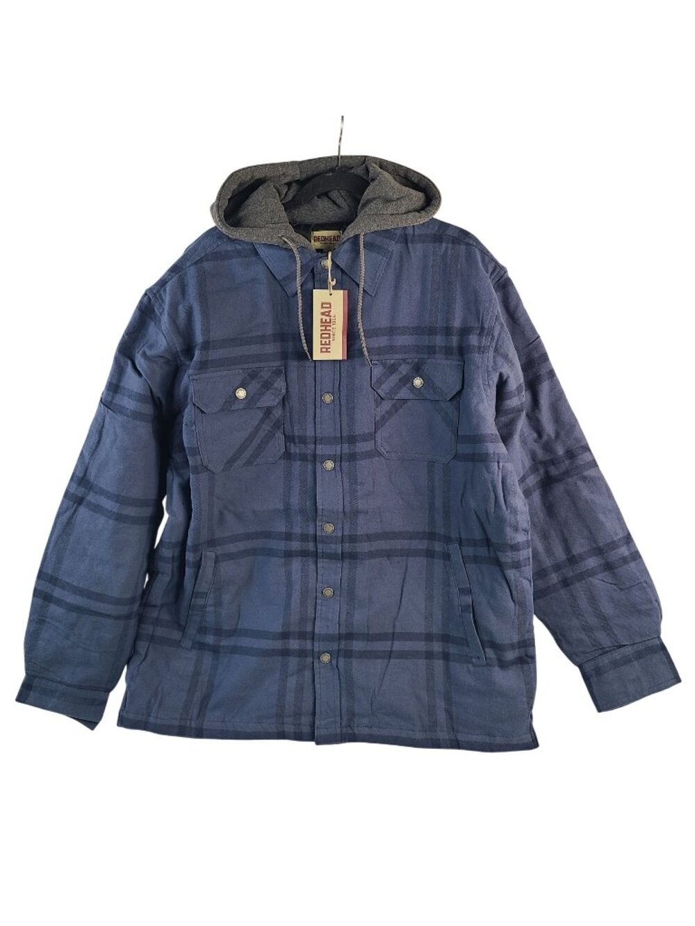 NEW RedHead Bull Creek Hooded Flannel Shirt Jacket Indigo Sz XL Men's